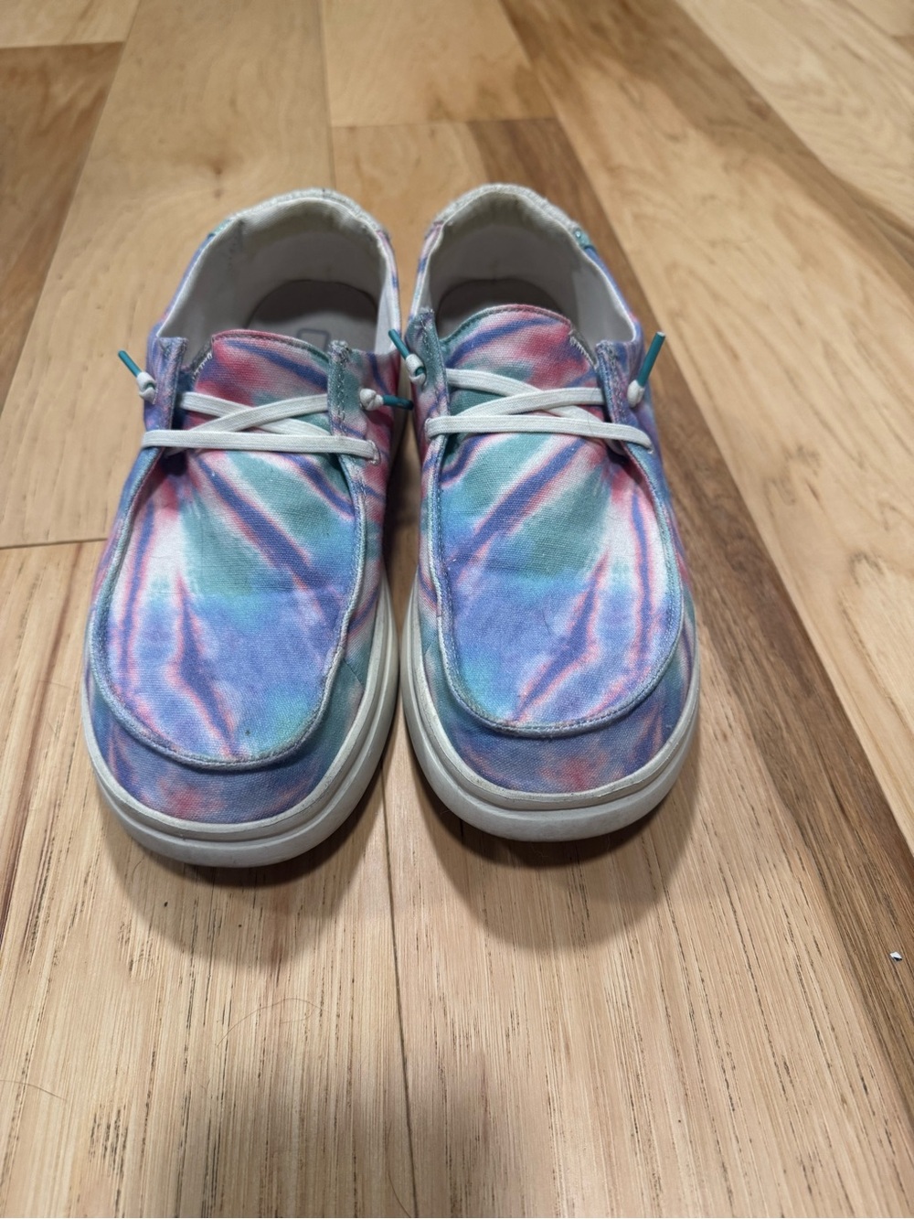 Hey Dude Women's Pastel Tie-Dye Slip-On Sneakers - Blue Pink Mint